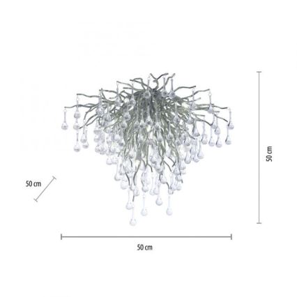 Paul Neuhaus 8091-55 - Loftlampe ICICLE 9xG9/40W/230V diameter 50 cm skinnende krom