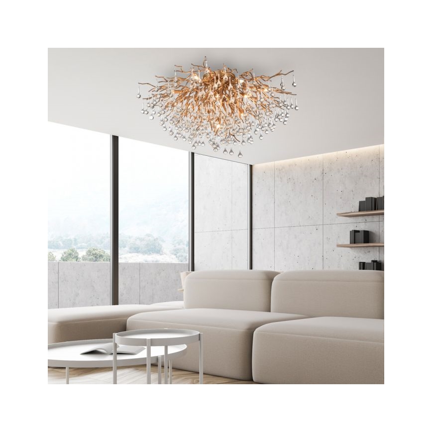 Paul Neuhaus 8092-11 - Loftlampe ICICLE 14xG9/40W/230V diameter 100 cm messing