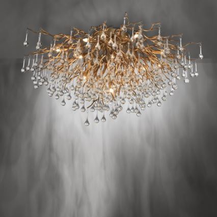 Paul Neuhaus 8092-11 - Loftlampe ICICLE 14xG9/40W/230V diameter 100 cm messing