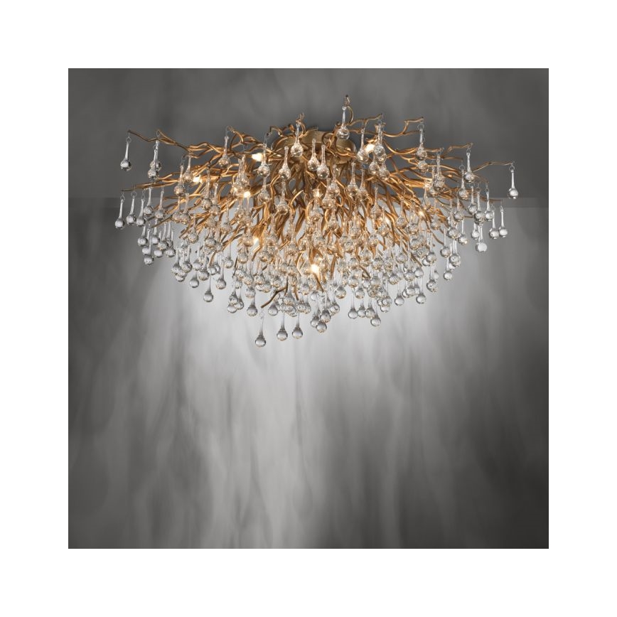 Paul Neuhaus 8092-11 - Loftlampe ICICLE 14xG9/40W/230V diameter 100 cm messing