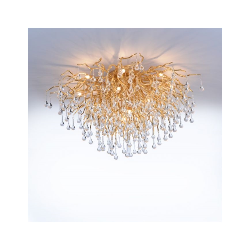 Paul Neuhaus 8092-11 - Loftlampe ICICLE 14xG9/40W/230V diameter 100 cm messing