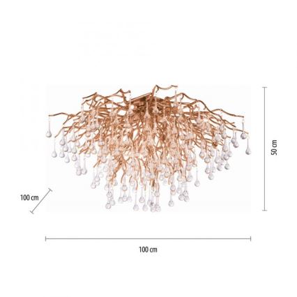 Paul Neuhaus 8092-11 - Loftlampe ICICLE 14xG9/40W/230V diameter 100 cm messing