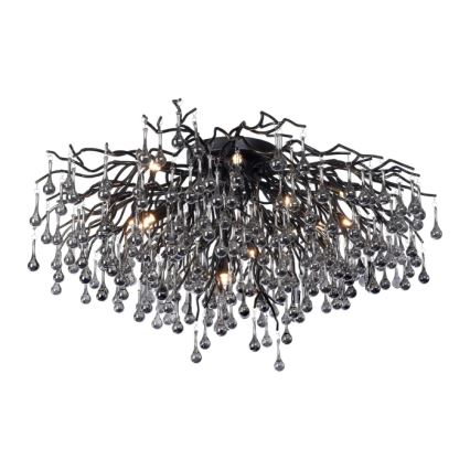 Paul Neuhaus 8092-18 - Overflademonteret lysekrone ICICLE 14xG9/40W/230V Ø 100 cm sort