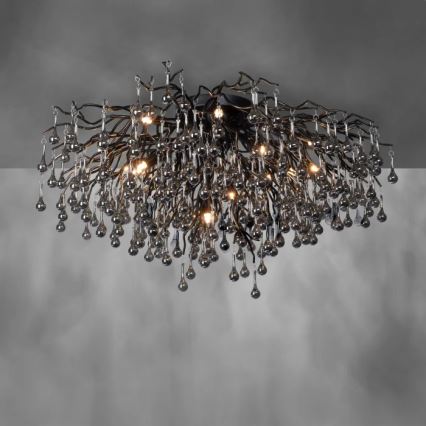Paul Neuhaus 8092-18 - Overflademonteret lysekrone ICICLE 14xG9/40W/230V Ø 100 cm sort