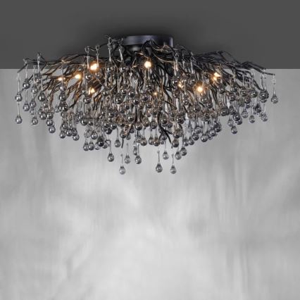 Paul Neuhaus 8092-18 - Overflademonteret lysekrone ICICLE 14xG9/40W/230V Ø 100 cm sort