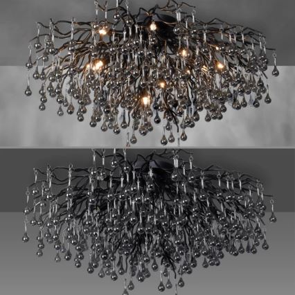 Paul Neuhaus 8092-18 - Overflademonteret lysekrone ICICLE 14xG9/40W/230V Ø 100 cm sort
