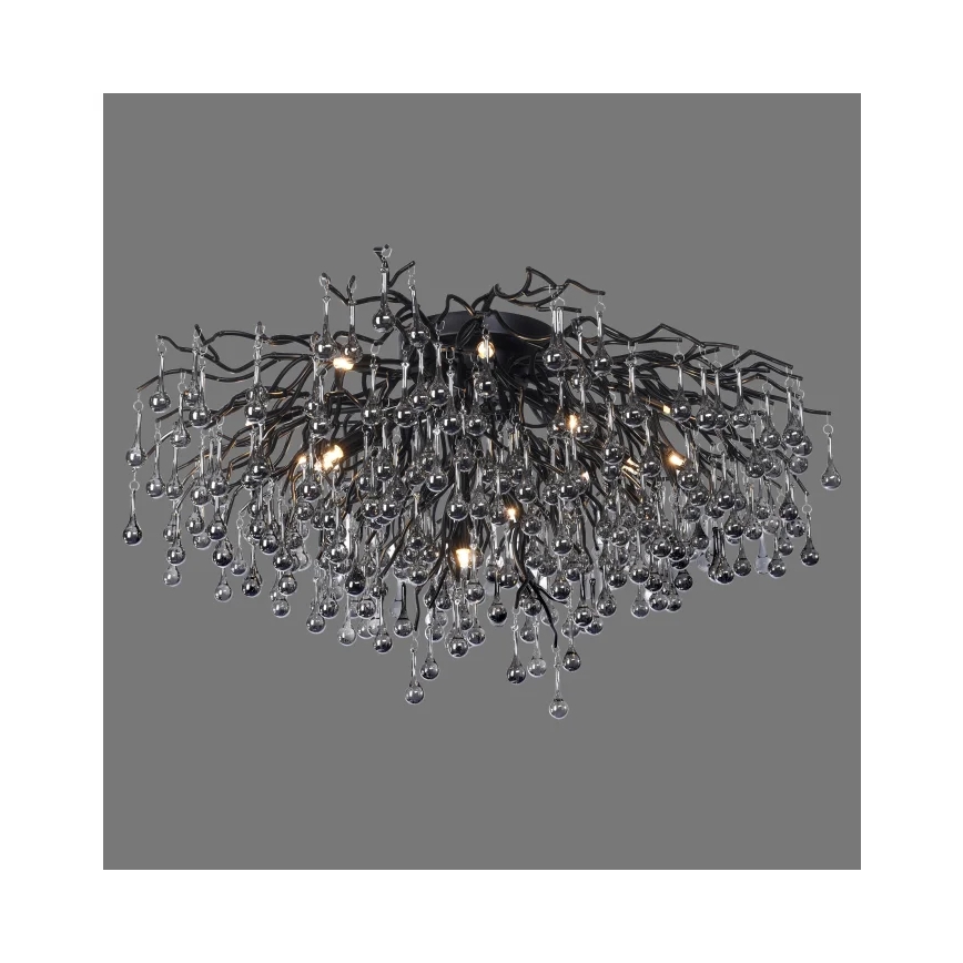 Paul Neuhaus 8092-18 - Overflademonteret lysekrone ICICLE 14xG9/40W/230V Ø 100 cm sort