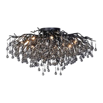 Paul Neuhaus 8092-18 - Overflademonteret lysekrone ICICLE 14xG9/40W/230V Ø 100 cm sort