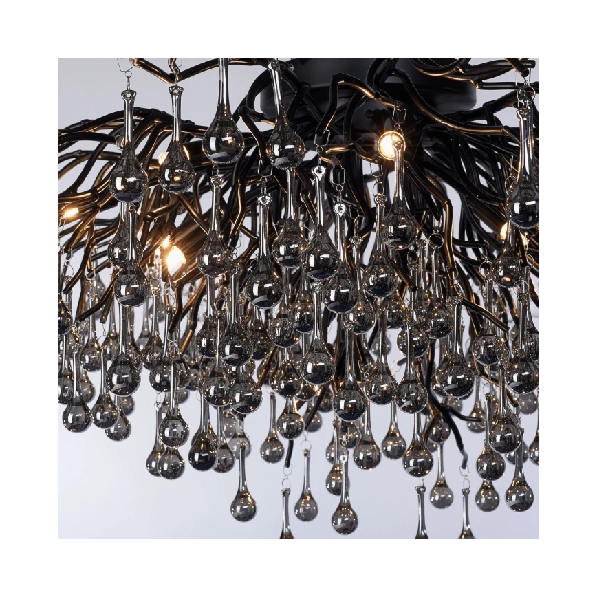 Paul Neuhaus 8092-18 - Overflademonteret lysekrone ICICLE 14xG9/40W/230V Ø 100 cm sort