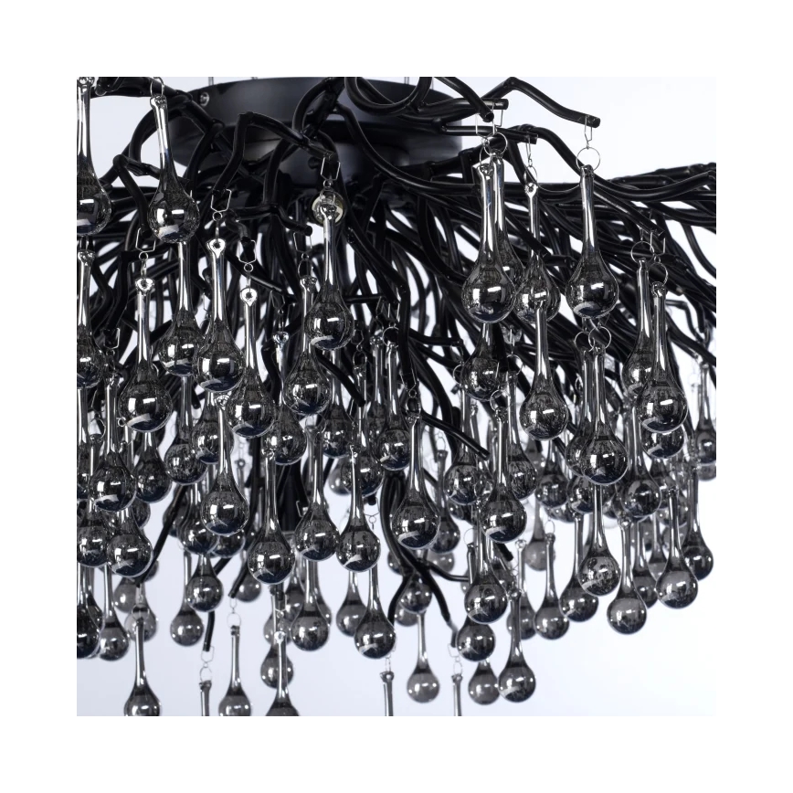 Paul Neuhaus 8092-18 - Overflademonteret lysekrone ICICLE 14xG9/40W/230V Ø 100 cm sort