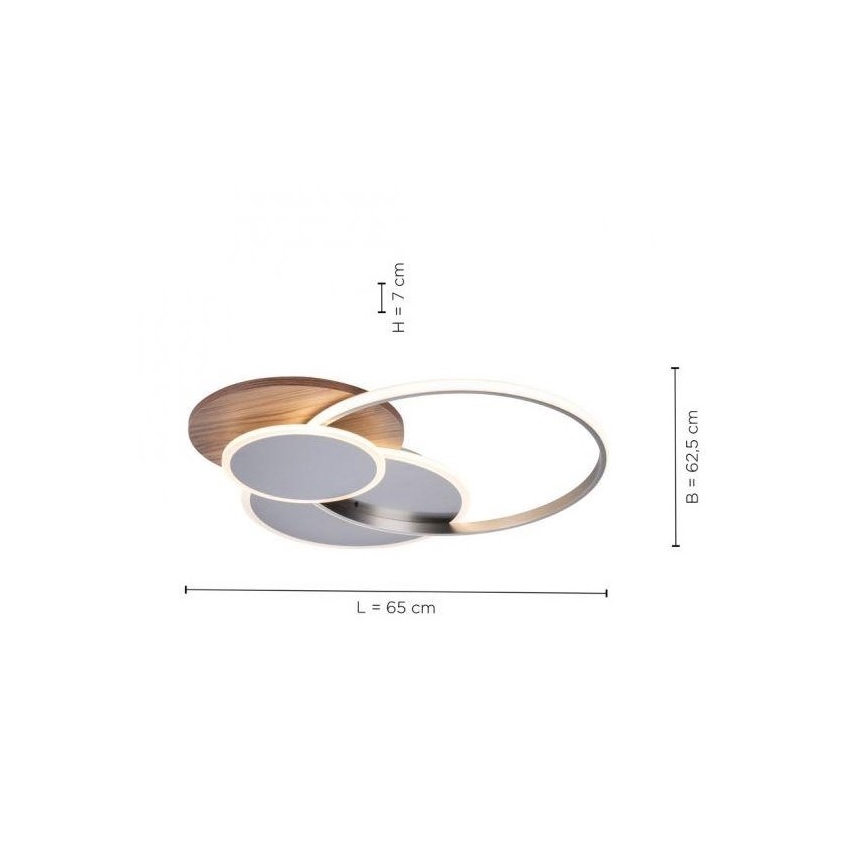 Paul Neuhaus 8328-79 - LED loftlampe dæmpbar PALMA LED/50W/230V 2700-5000K fyrretræ + fjernbetjening