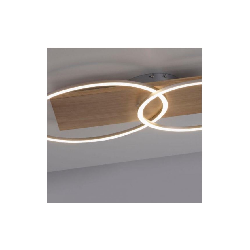 Paul Neuhaus 8329-79 - LED loftlampe dæmpbar PALMA LED/26W/230V 2700-5000K fyrretræ + fjernbetjening