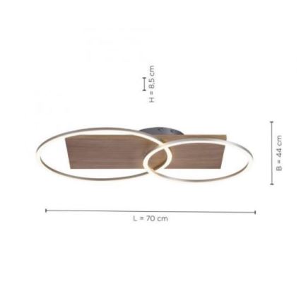 Paul Neuhaus 8329-79 - LED loftlampe dæmpbar PALMA LED/26W/230V 2700-5000K fyrretræ + fjernbetjening