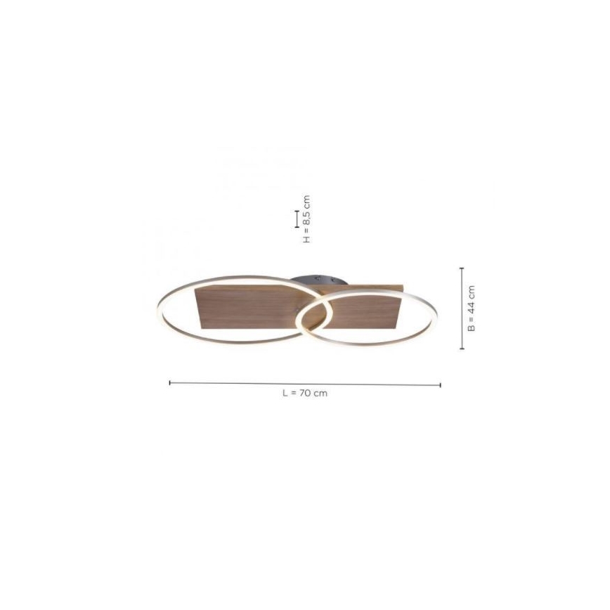 Paul Neuhaus 8329-79 - LED loftlampe dæmpbar PALMA LED/26W/230V 2700-5000K fyrretræ + fjernbetjening