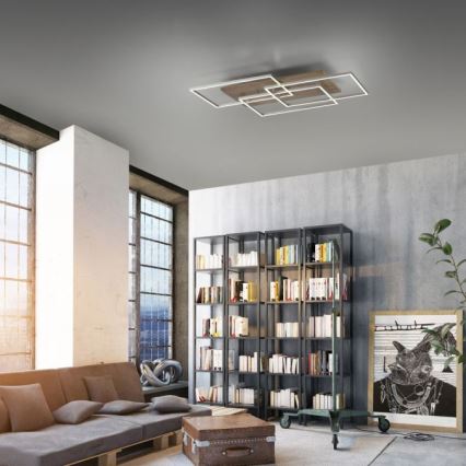 Paul Neuhaus 8330-79 - LED loftlampe dæmpbar PALMA 3xLED/12W/230V fyrretræ + fjernbetjening
