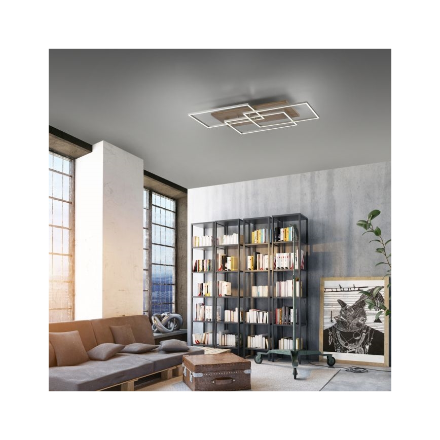 Paul Neuhaus 8330-79 - LED loftlampe dæmpbar PALMA 3xLED/12W/230V fyrretræ + fjernbetjening