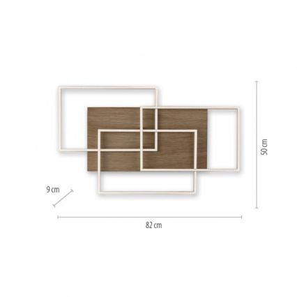 Paul Neuhaus 8330-79 - LED loftlampe dæmpbar PALMA 3xLED/12W/230V fyrretræ + fjernbetjening