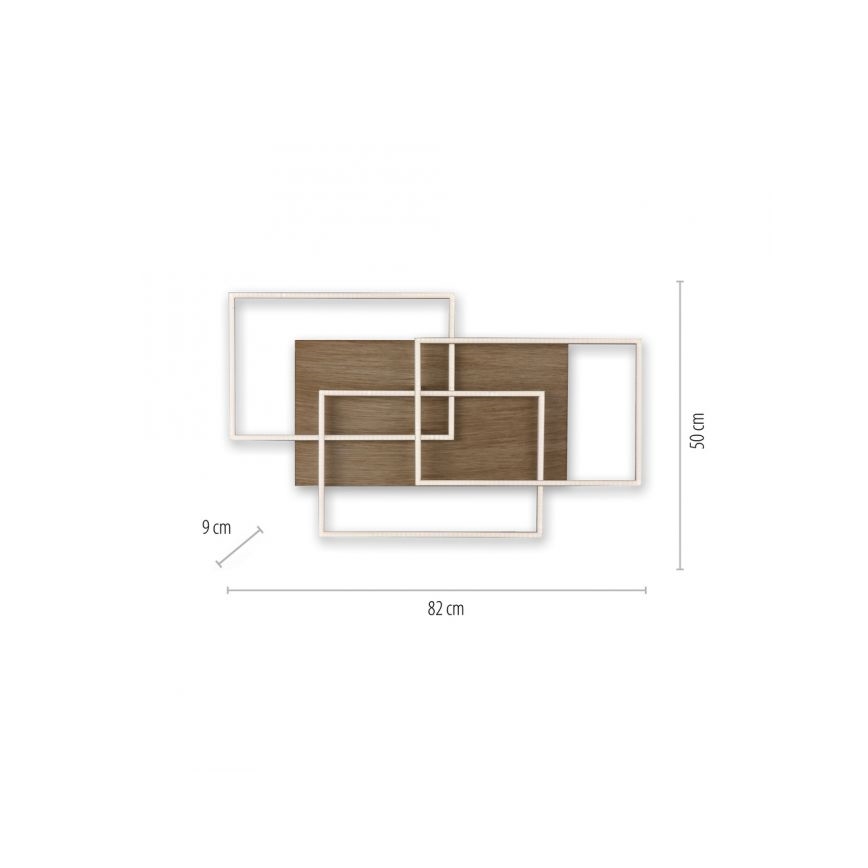 Paul Neuhaus 8330-79 - LED loftlampe dæmpbar PALMA 3xLED/12W/230V fyrretræ + fjernbetjening