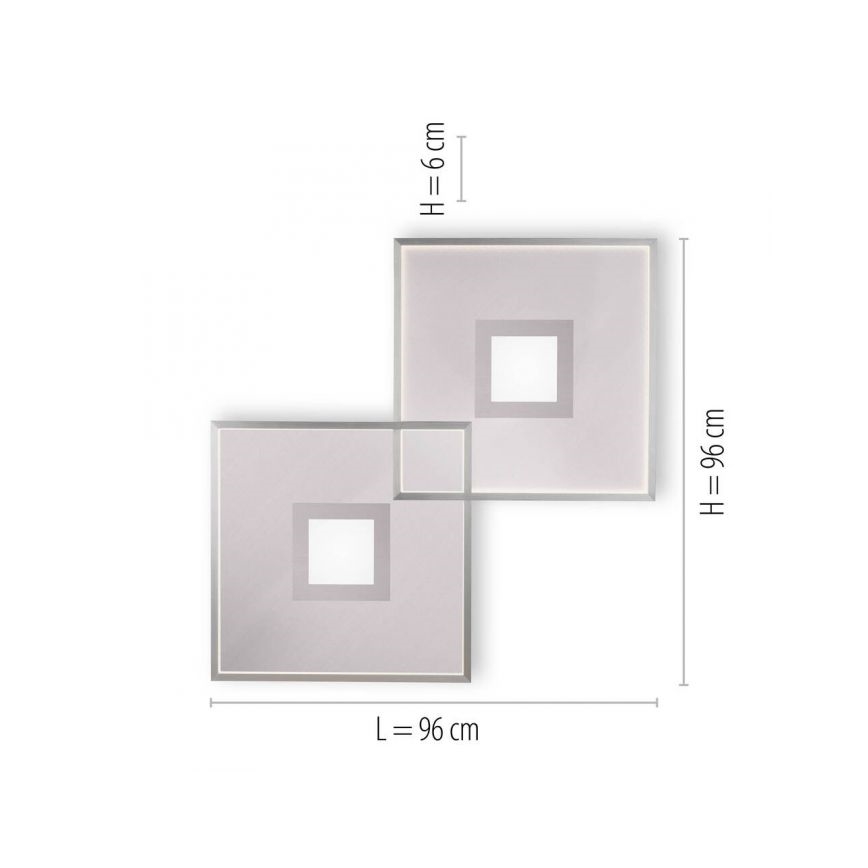 Paul Neuhaus 8378-55 - LED loftlampe dæmpbar AMARA LED/45W/230V skinnende krom + fjernbetjening