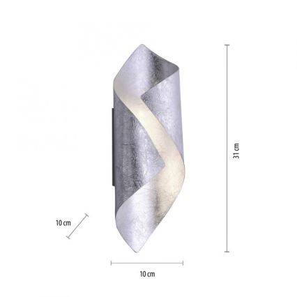 Paul Neuhaus 9030-21 - LED væglampe NEVIS LED/6W/230V sølvfarvet