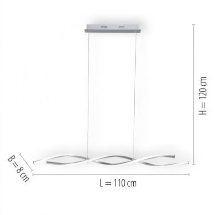 Paul Neuhaus 9142-55 - LED pendel dæmpbar POLINA 2xLED/10,2W/230V