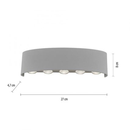 Paul Neuhaus 9489-21- Udendørs LED væglampe CARLO 10xLED/0,8W/230V IP54