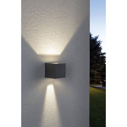 Paulmann 18000 - Udendørs væglampe 2xLED/3W IP65 CYBO 230V grå