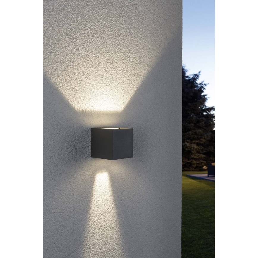 Paulmann 18000 - Udendørs væglampe 2xLED/3W IP65 CYBO 230V grå