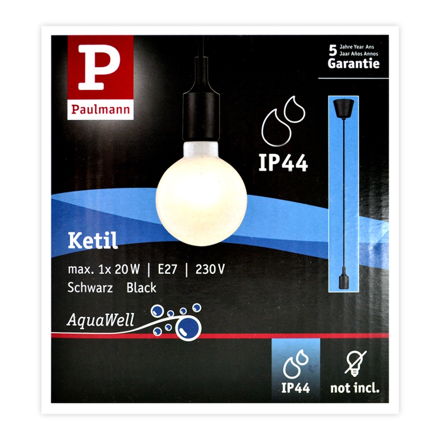 Paulmann 50346 - Strømkabel NEORDIC 1xE27/20W/230V IP44