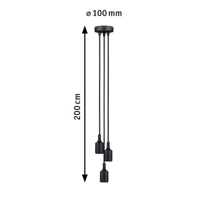 Paulmann 50382 - 3xE27/60W Strømkabel KETIL 230V