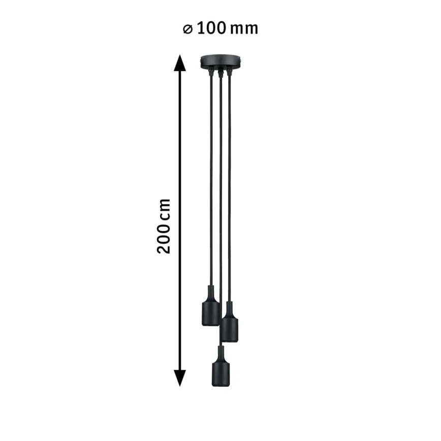 Paulmann 50382 - 3xE27/60W Strømkabel KETIL 230V