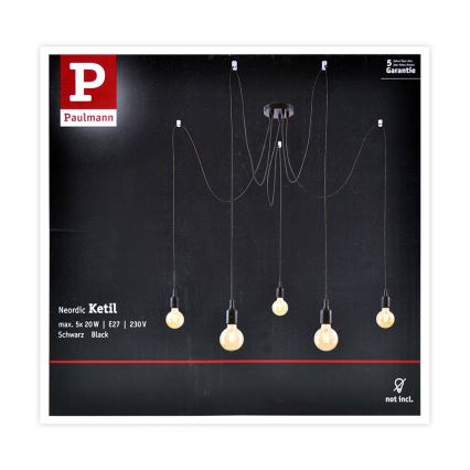 Paulmann 50389 - Pendel NEORDIC 5xE27/20W/230V edderkop