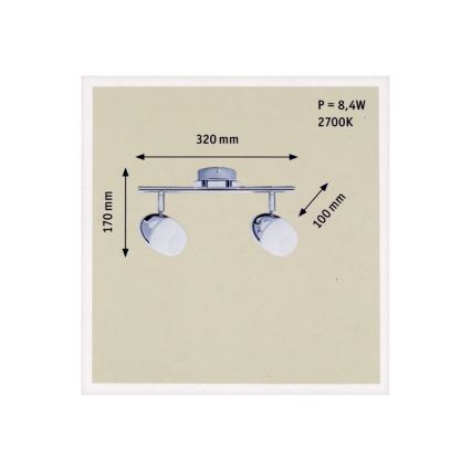 Paulmann 60329 - 2xLED/4,2W Spotlys EGG 230V