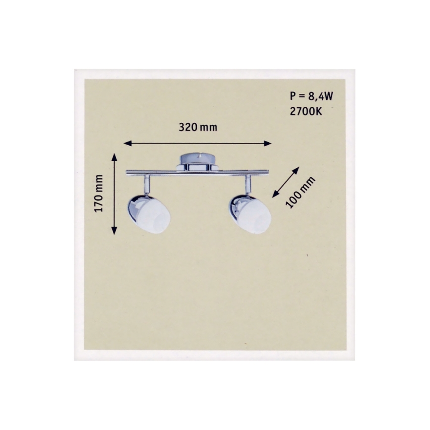 Paulmann 60329 - 2xLED/4,2W Spotlys EGG 230V