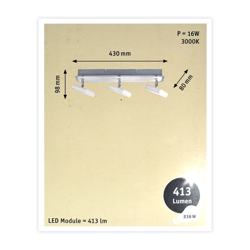 Paulmann 66636 - 3xLED/4,5W Spotlampe LAUNCHER 230V