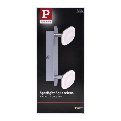 Paulmann 66651 - LED spotlamper SQUARELENSE 2xLED/3,2W/230V