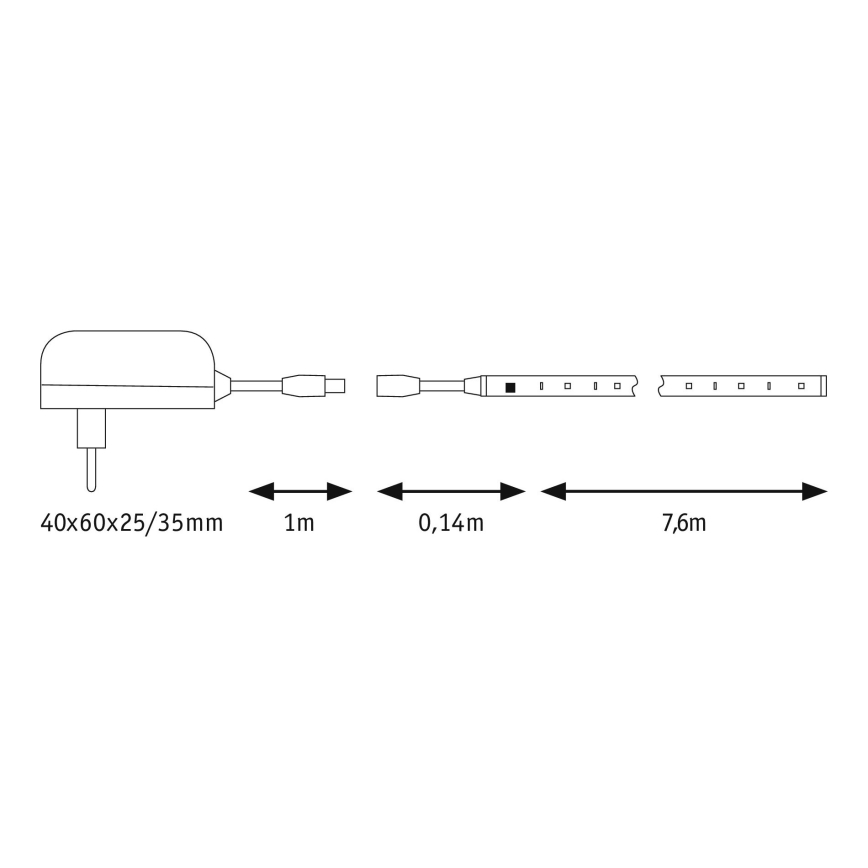 Paulmann 70514 - LED strip RGB/15W dæmpbar SIMPLED 7,5 m 230V + fjernbetjening
