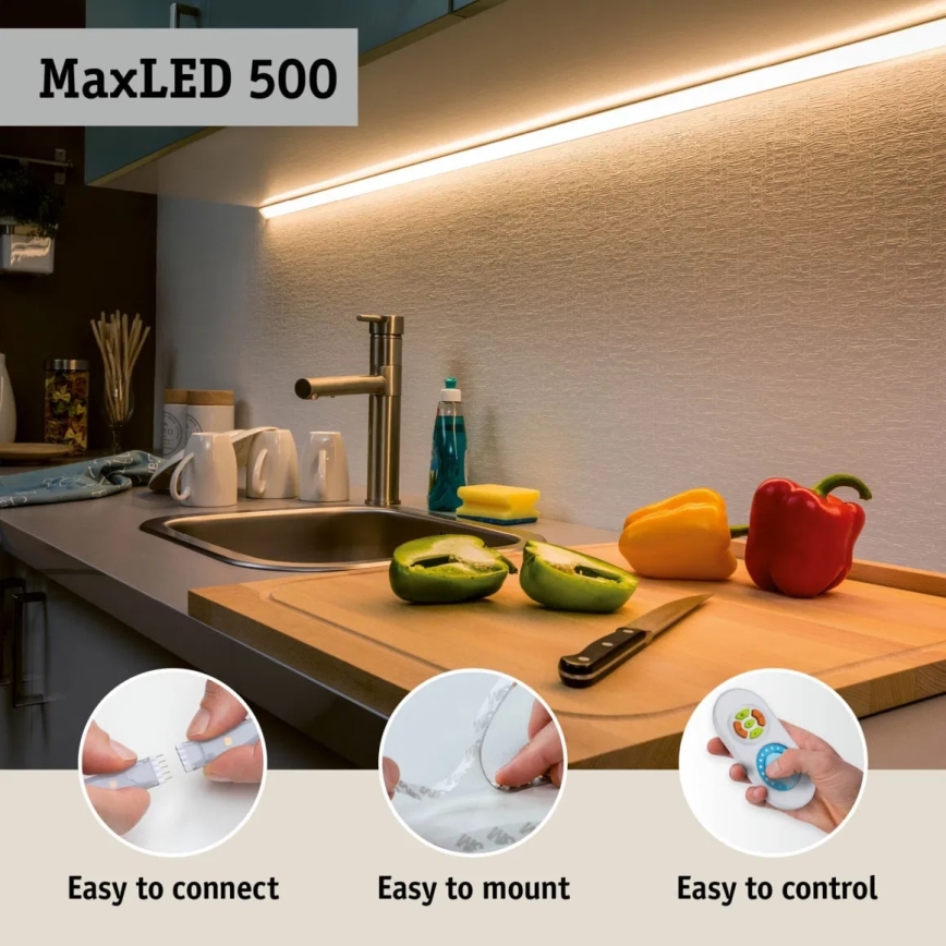 Paulmann 70623 - LED/10W IP44 Badeværelsesstrip dæmpbar MAXLED 1,5 m 2700-6500K 230V + fjernbetjening