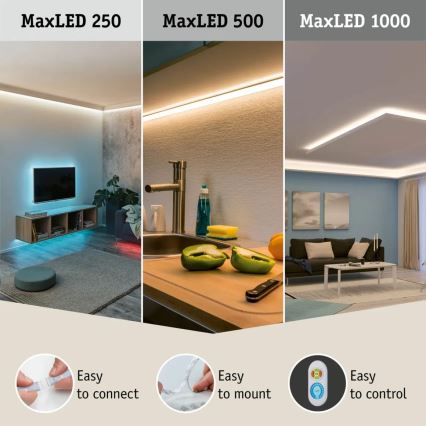 Paulmann 70623 - LED/10W IP44 Badeværelsesstrip dæmpbar MAXLED 1,5 m 2700-6500K 230V + fjernbetjening