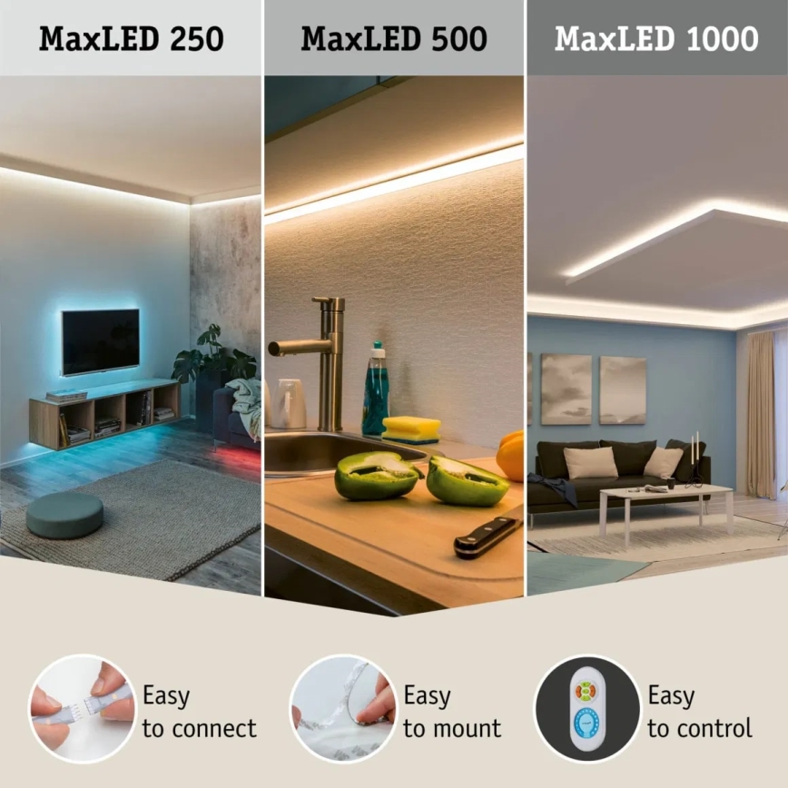 Paulmann 70623 - LED/10W IP44 Badeværelsesstrip dæmpbar MAXLED 1,5 m 2700-6500K 230V + fjernbetjening