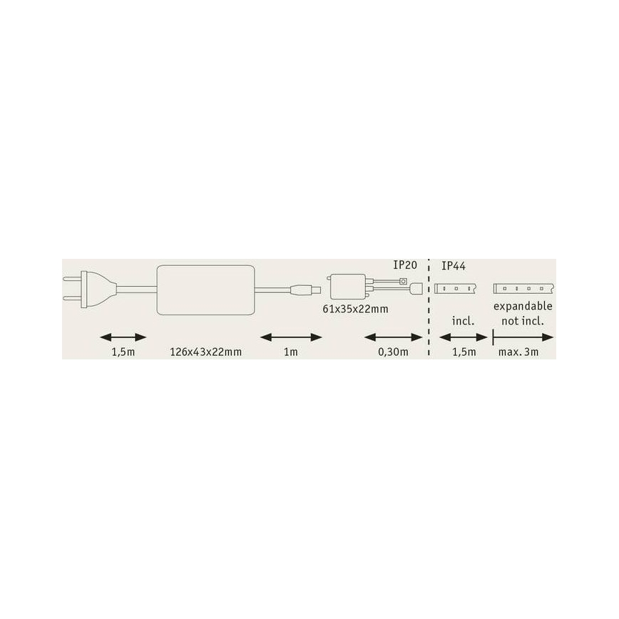 Paulmann 70623 - LED/10W IP44 Badeværelsesstrip dæmpbar MAXLED 1,5 m 2700-6500K 230V + fjernbetjening