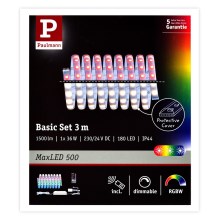 Paulmann 70628 - LED lysbånd dæmpbar RGB-farvet 36W MAXLED 3 m 230V + fjernbetjening
