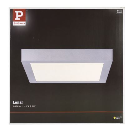 Paulmann 70650 - LED/17W Loftlampe LUNAR 230V 30x30 cm mat krom