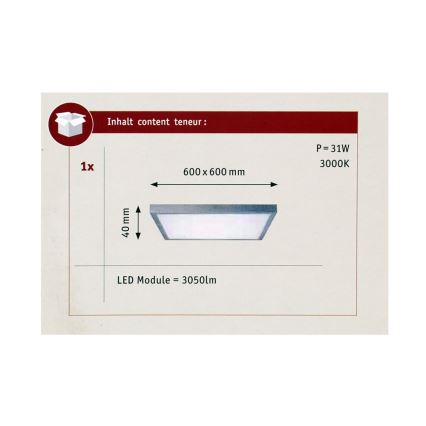 Paulmann 70652 - LED/30W Lofts lys LUNAR 230V