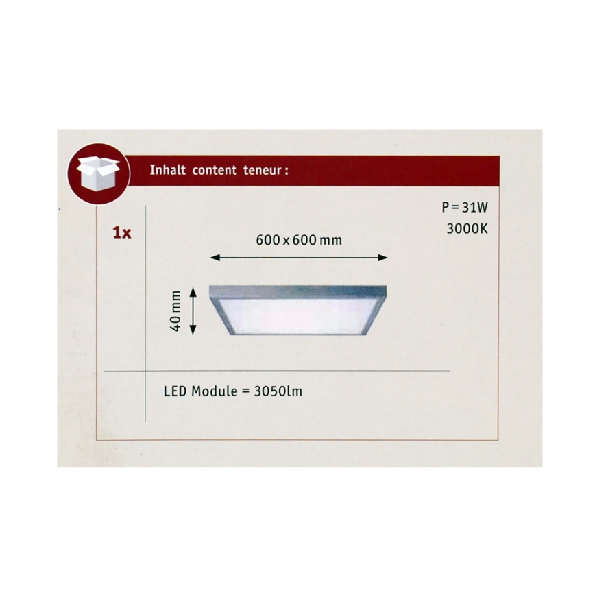 Paulmann 70652 - LED/30W Lofts lys LUNAR 230V