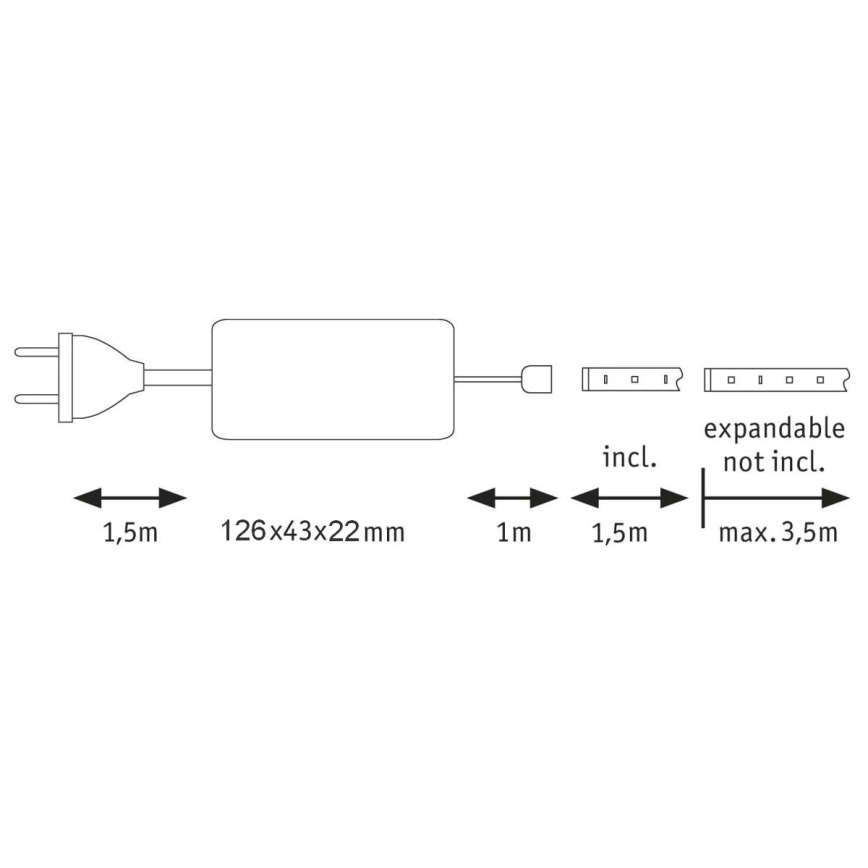 Paulmann 70667 - LED/9W IP44 Badeværelsesstrip dæmpbar MAXLED 1,5 m 6500K 230V