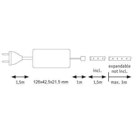 Paulmann 70668 - LED/9W IP44 Badeværelsesstrip dæmpbar MAXLED 1,5 m 2700K 230V