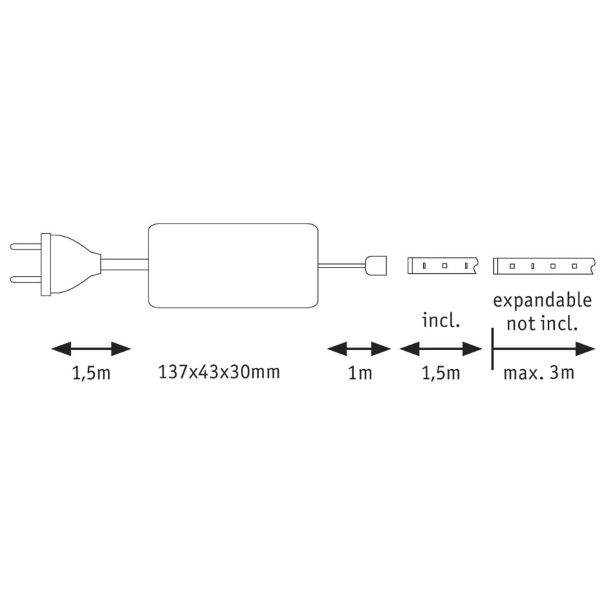 Paulmann 70671 - LED/18W IP44 Badeværelsesstrip dæmpbar MAXLED 1,5 m 6500K 230V