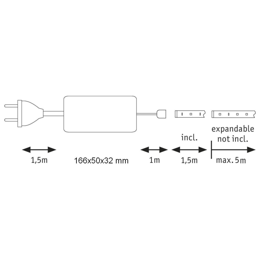 Paulmann 70672 - LED/18W IP44 Badeværelsesstrip dæmpbar MAXLED 1,5 m 2700K 230V