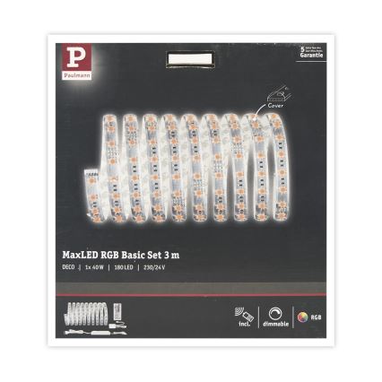 Paulmann 70673 - LED strip dæmpbar MAXLED RGB/40W 3 m 230V + fjernbetjening